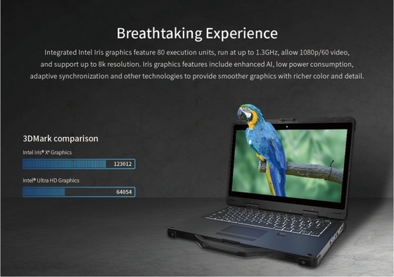 13.3 بوصة Windows 10 كمبيوتر محمول إنتل صناعي متين HDMI 1920x1080