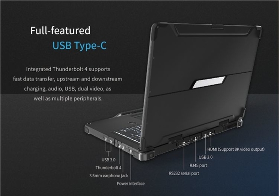 13.3 بوصة Windows 10 كمبيوتر محمول إنتل صناعي متين HDMI 1920x1080