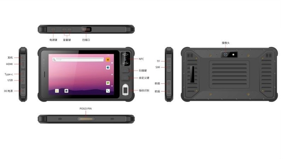 8 بوصة ميني جهاز أندرويد اللوحي 2D الماسح الضوئي HDMI 1000 شمعة في المتر المربع
