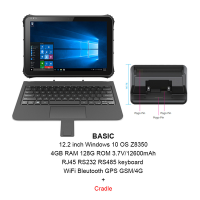16:10 Windows Rugged Tablet CPU Z8350 مع دعم NFC ISO / IEC