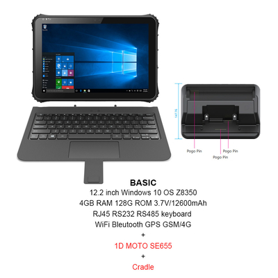 16:10 Windows Rugged Tablet CPU Z8350 مع دعم NFC ISO / IEC