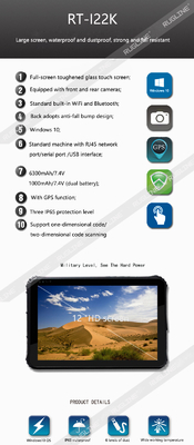 12.2 بوصة 1920x1200 Windows 10 Rugged Tablet Intel CPU 6Y30