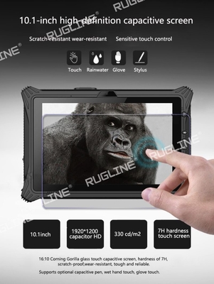 RUGLINE Industrial Rugged Tablet Windows 10 مع ماسح NFC 1D / 2D