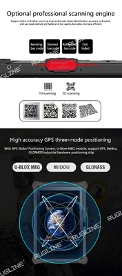 RUGLINE Industrial Rugged Tablet Windows 10 مع ماسح NFC 1D / 2D