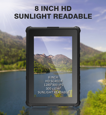 IP67 8 بوصة الكمبيوتر اللوحي وعرة PC HD Sunglight قابلة للقراءة 800 × 1280 شاشة