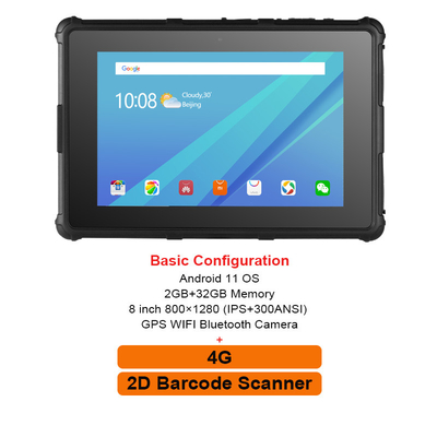 نظام التشغيل Android OS Rugged Tablet PC 8 بوصة 800X1280 IPS GPS IP67 Smart RF8R